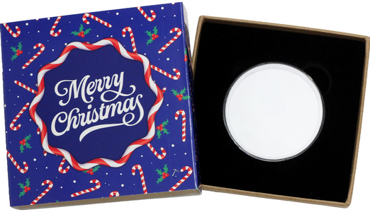 SilverTowne Natural Kraft Paper Gift Box with Merry Christmas Candy Canes Box Sleeve